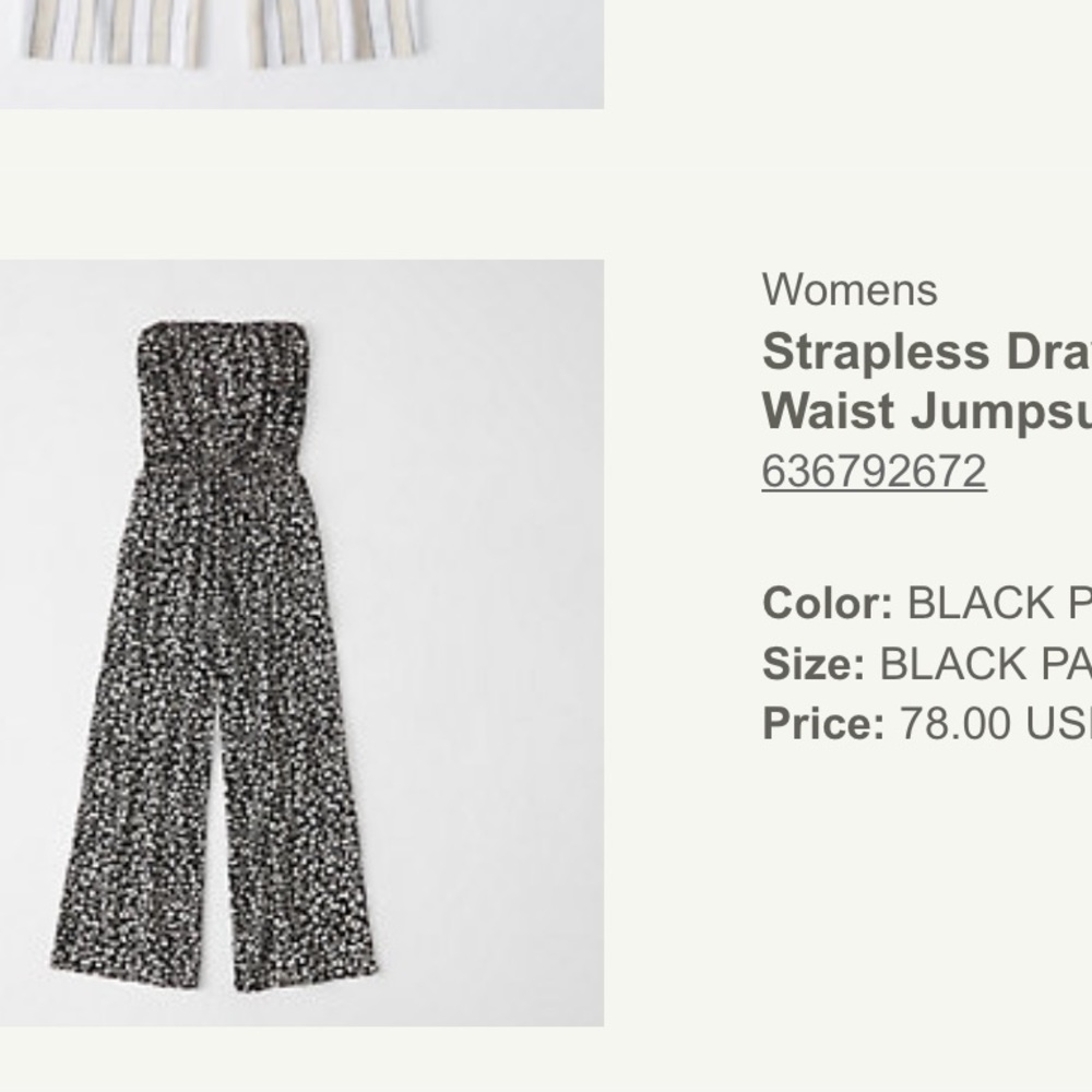 Strapless Drawstring-waist jumpsuit